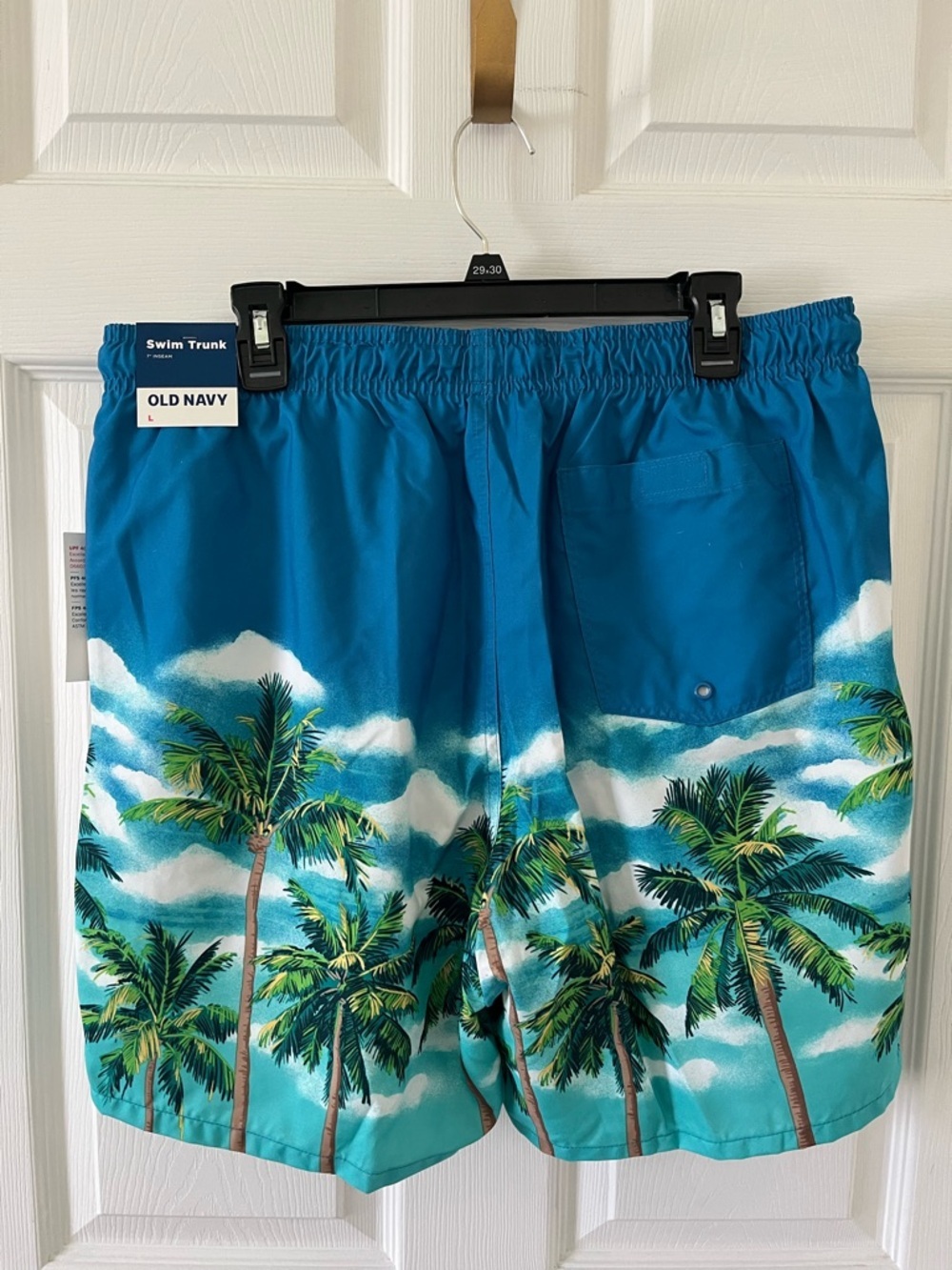 Old Navy Teal Tropical Palm Print Swim Shorts - Picture 2 of 6